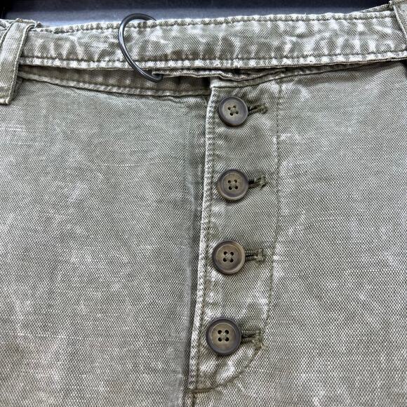 Free People Pants Women's Size 2 Tan Baggy Cargo Button Fly Slouchy Paper Bag - Picture 3 of 16